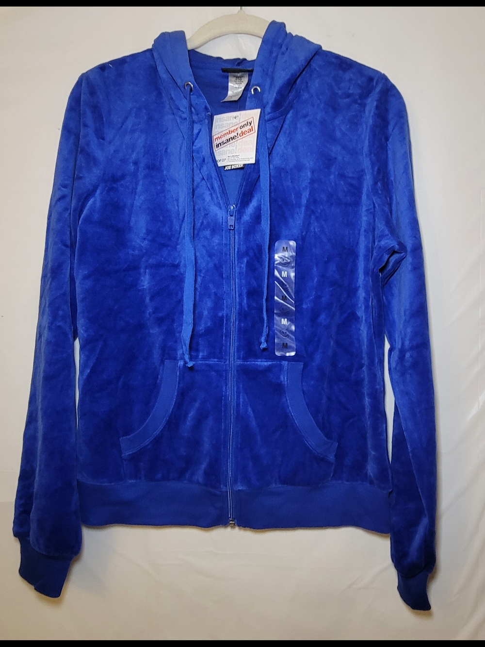 Joe Boxer Royal Blue Velour Zip-Up Hoodie